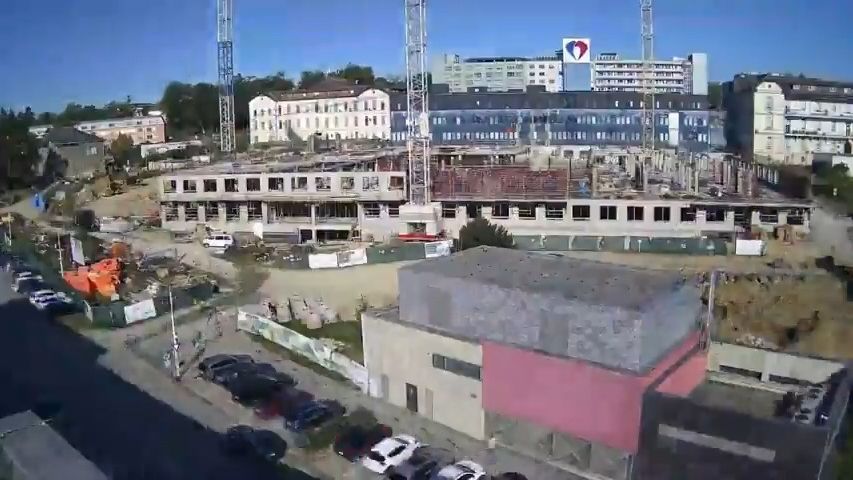 Časosběr ukazuje stavbu nového pavilonu olomoucké nemocnice